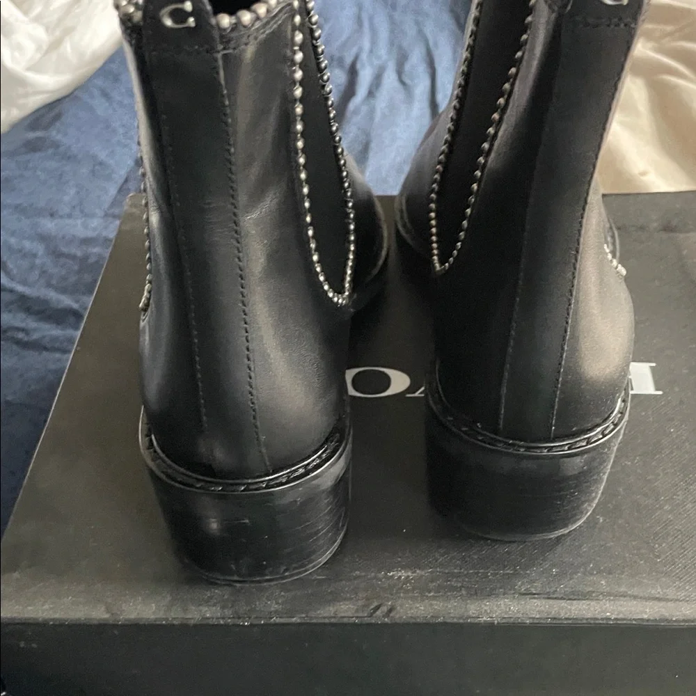 Coach Black Leather Men's Ankle Boots - Picture 2 of 5